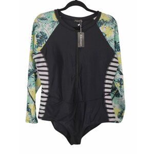 New Ekouaer One piece swimsuit with long sleeves Size XXXL